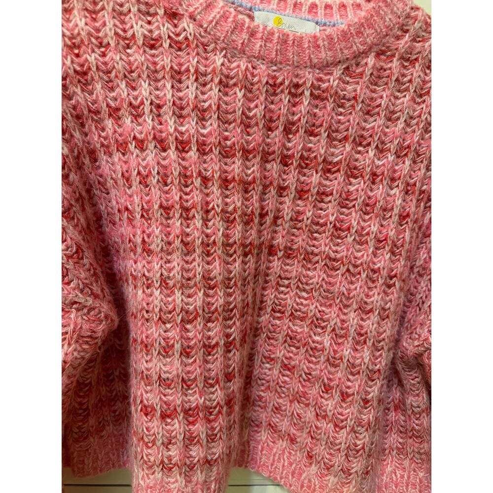 Boden Pink Sweater Women's Small Wide Rib Fluffy Oversized Jumper Pink Wool Twee - Picture 4 of 9